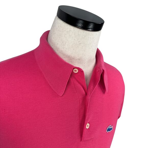 Vintage Lacoste Izod Polo Shirt Men’s Large Pink Pointed Dagger Collar 60s 1960s - Picture 2 of 11